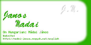 janos madai business card